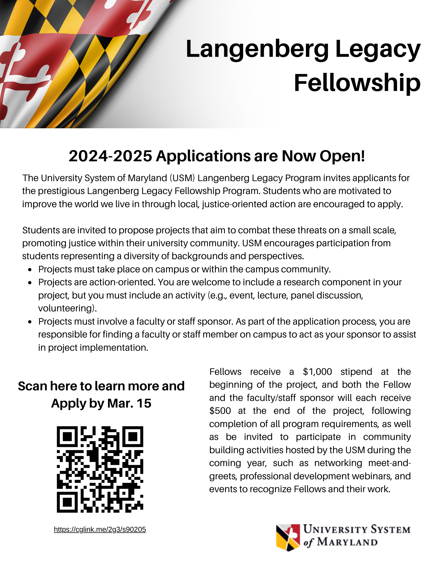 Langenberg Legacy Fellowship Applications Open Through Mar. 15!